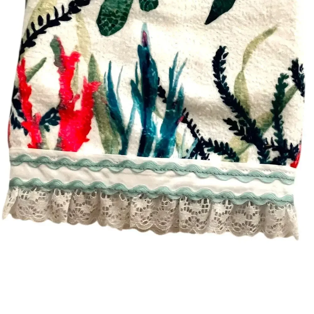 18 x 7 Handmade Catch Me By the Sea Hanging Hand Towel Turtle Blue